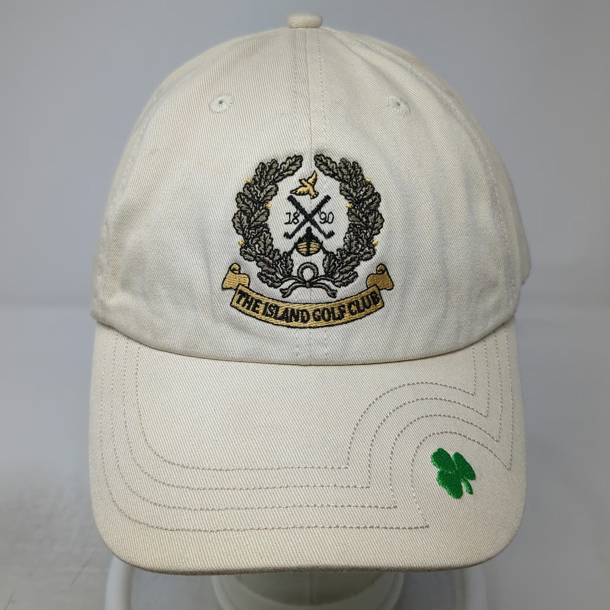 Texace The Island Golf Club Baseball Cap Beige One Size Shamrock 1890 Crest Hat