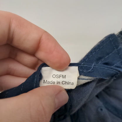 Unbranded Strapback Hat Blue OSFM Adjustable Blank Solid 6 Panel