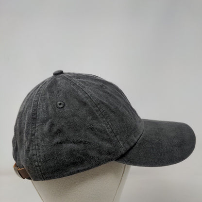 Minnie Mouse Slideback Hat Gray One Size Embroidered Leather Strap Adams