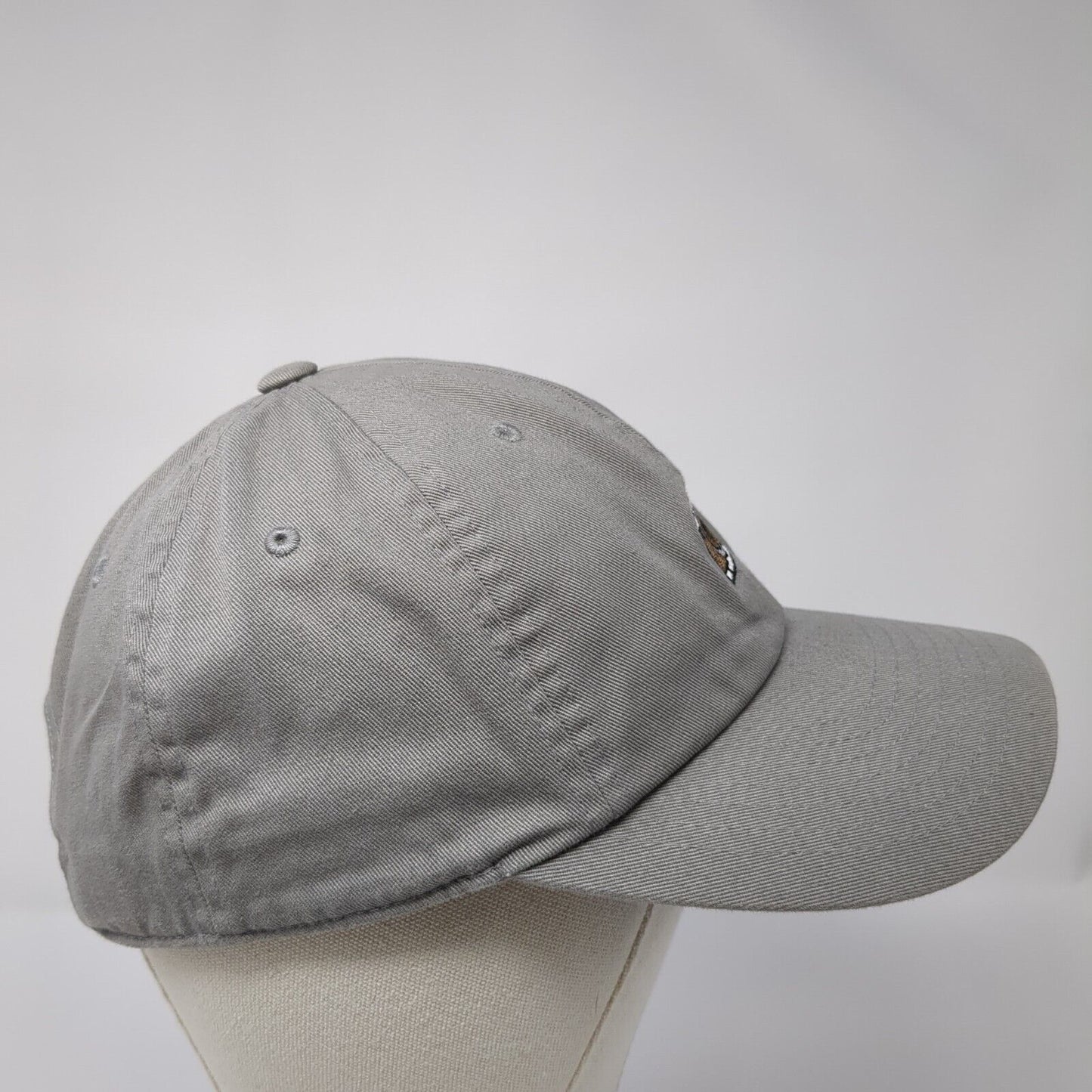 Camera Slideback Hat Gray One Size Adjustable Embroidered Vented Holes 6 Panel