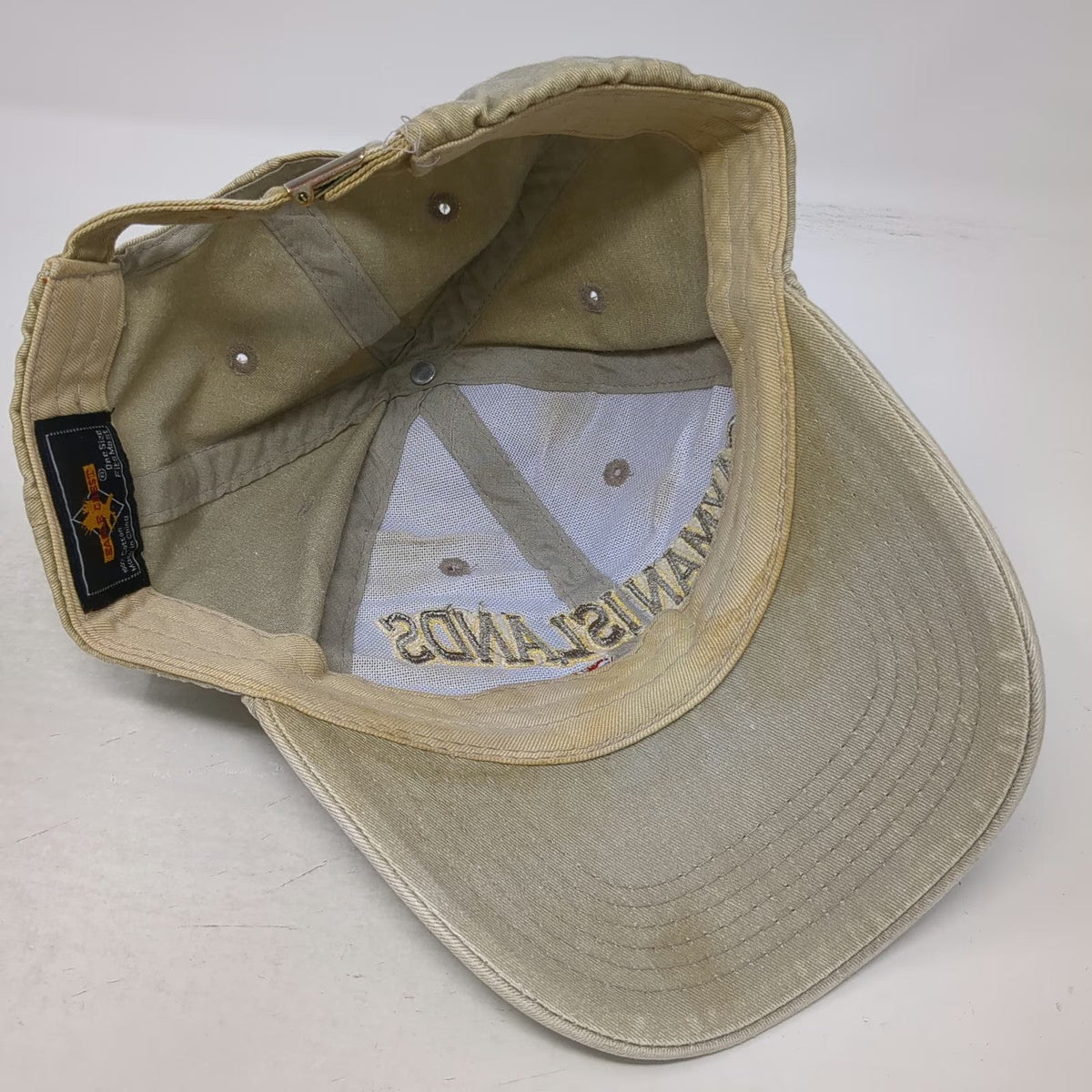Eagle Crest Cayman Islands Flag Hat Beige One Size Baseball Cap Slideback Cotton