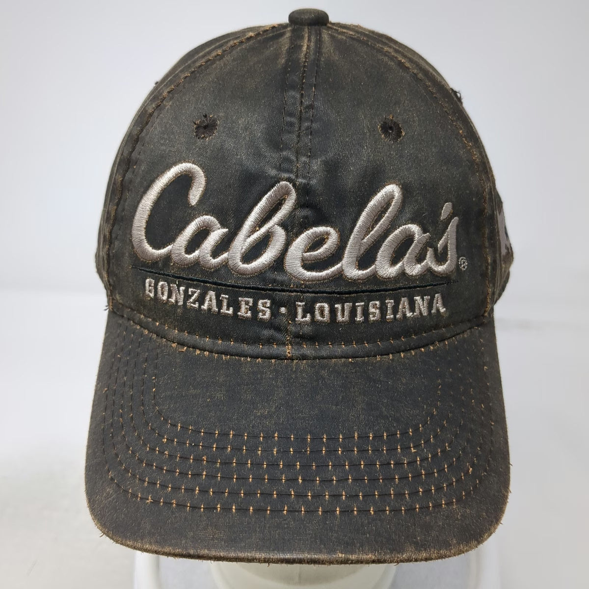 Cabela's Baseball Cap Brown OSFM Gonzales Louisiana Embroidered Strapback Hat