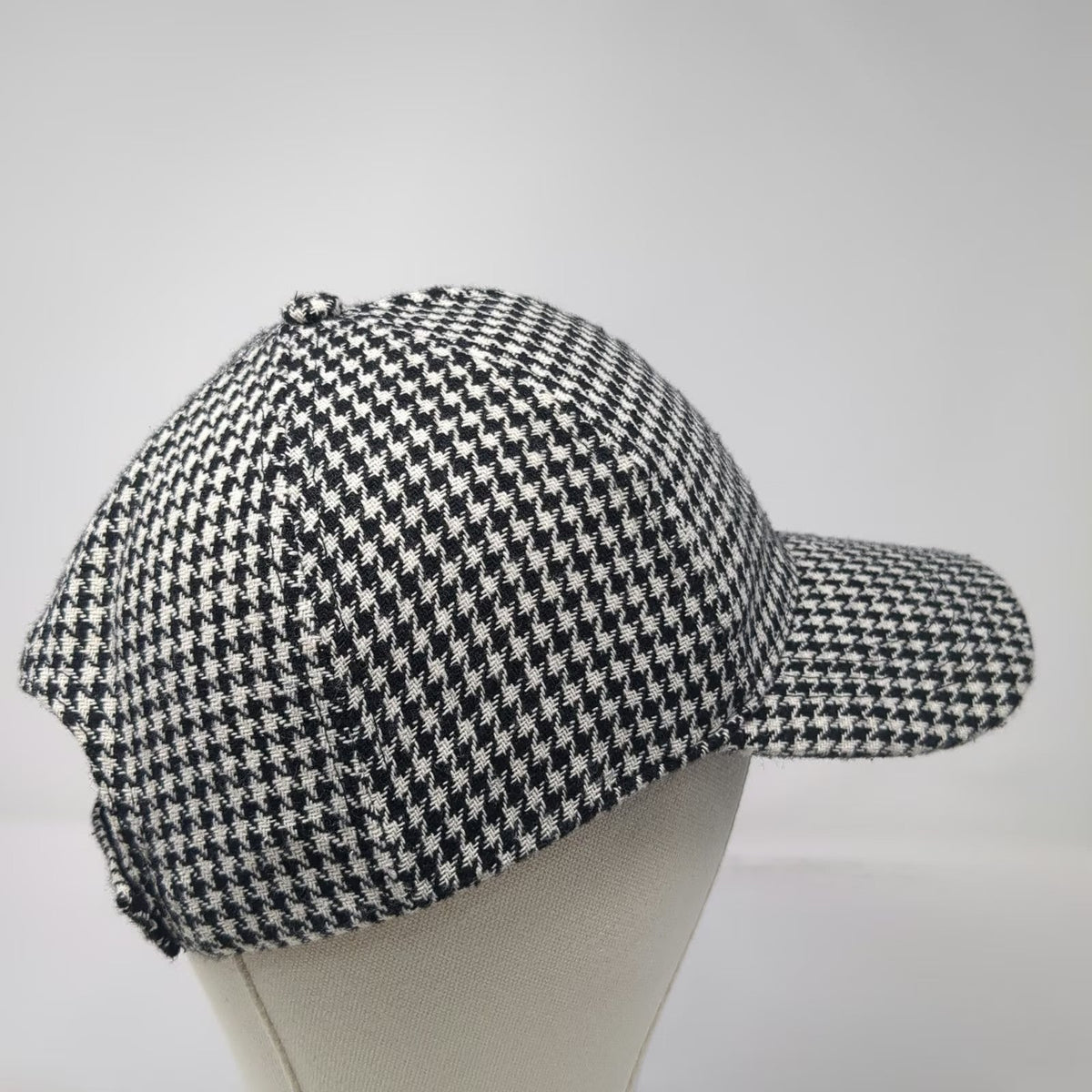 The Hatter Company Baseball Cap Black White One Size Houndstooth Pattern Hat