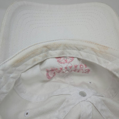 basecamp Baseball Cap White One Size Caymus Vineyards Embroidered Pink Leaf Hat
