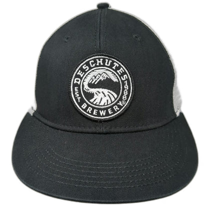 Deschutes Brewery Black Trucker Hat One Size Mesh Back Snapback Mountain Logo
