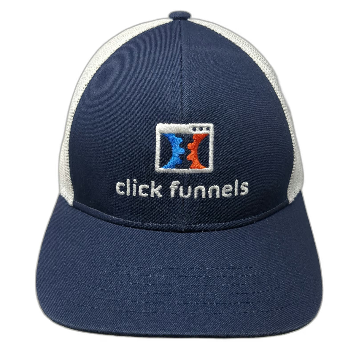 Outdoor Cap Trucker Hat Blue One Size Click Funnels Mesh Snapback Embroidered