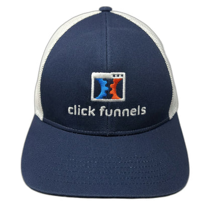Outdoor Cap Trucker Hat Blue One Size Click Funnels Mesh Snapback Embroidered