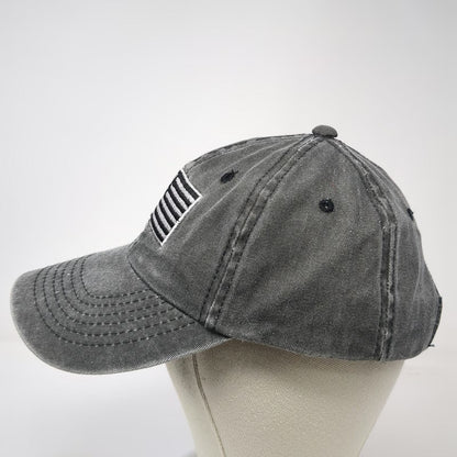 DPC Baseball Cap Gray One Size Monochrome American Flag Patch 6-Panel Cotton Hat