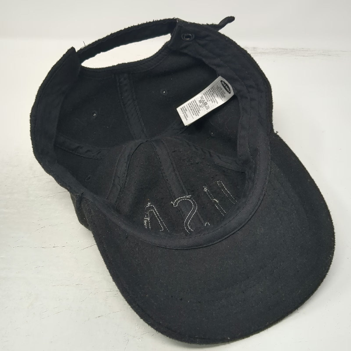 Old Navy Baseball Cap Black One Size USA Embroidery Slideback Curved Brim Hat