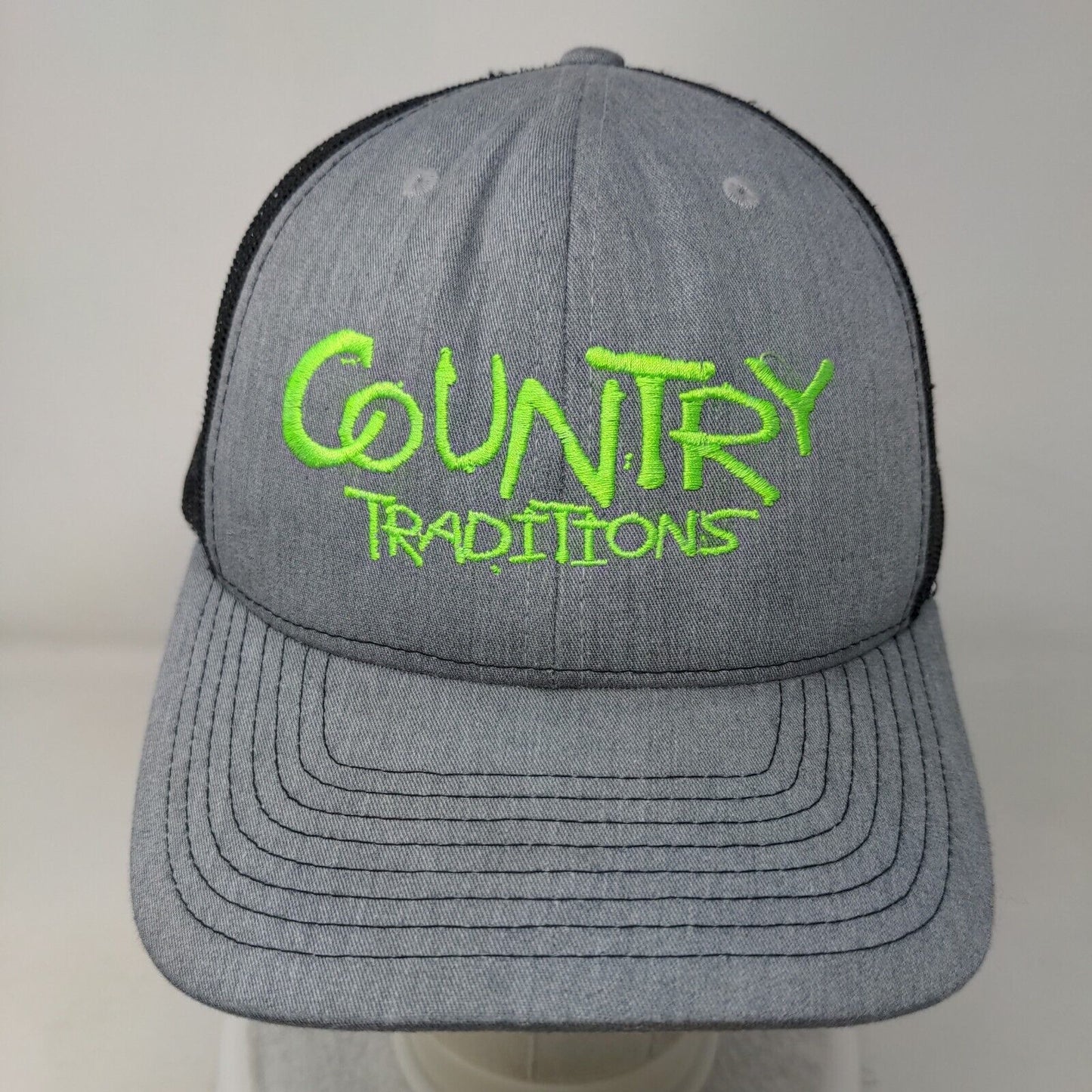 Country Traditions Snapback Mesh Back Trucker Hat Gray One Size Richardson