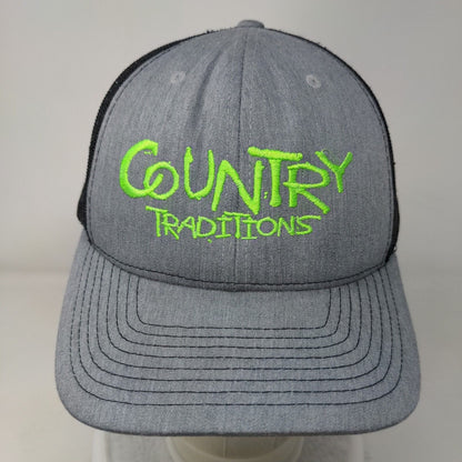 Country Traditions Snapback Mesh Back Trucker Hat Gray One Size Richardson