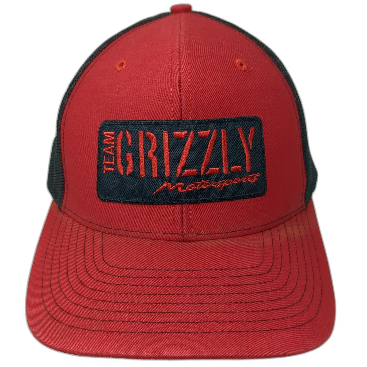 Richardson Trucker Hat Red One Size Team Grizzly Motorsports Mesh Snapback