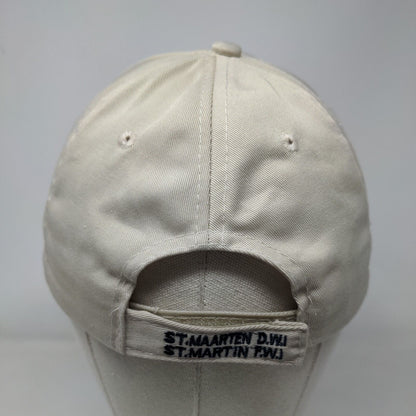 St. Maarten The Friendly Island Strapback Hat Tan OSFA Embroidered