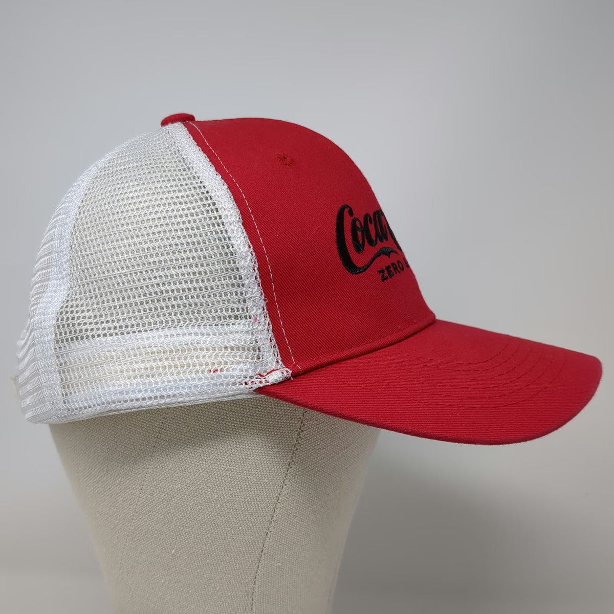 Coca-Cola Zero Sugar Baseball Cap Red White Black One Size Mesh Strapback Hat