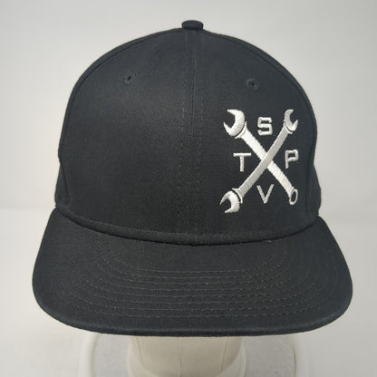 New Era Snapback Hat Black One Size Embroidered Logo Solid Adjustable
