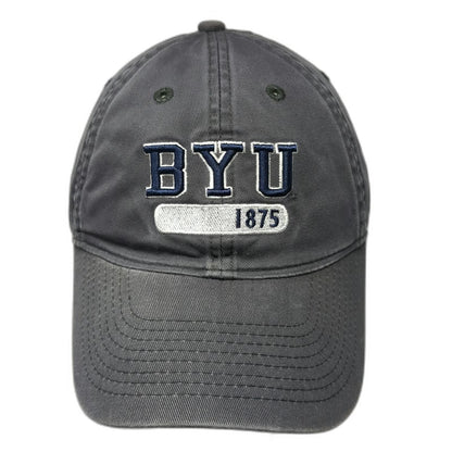 Legacy BYU Cougars NCAA Hat Gray Blue White One Size Slideback 1875 Embroidered