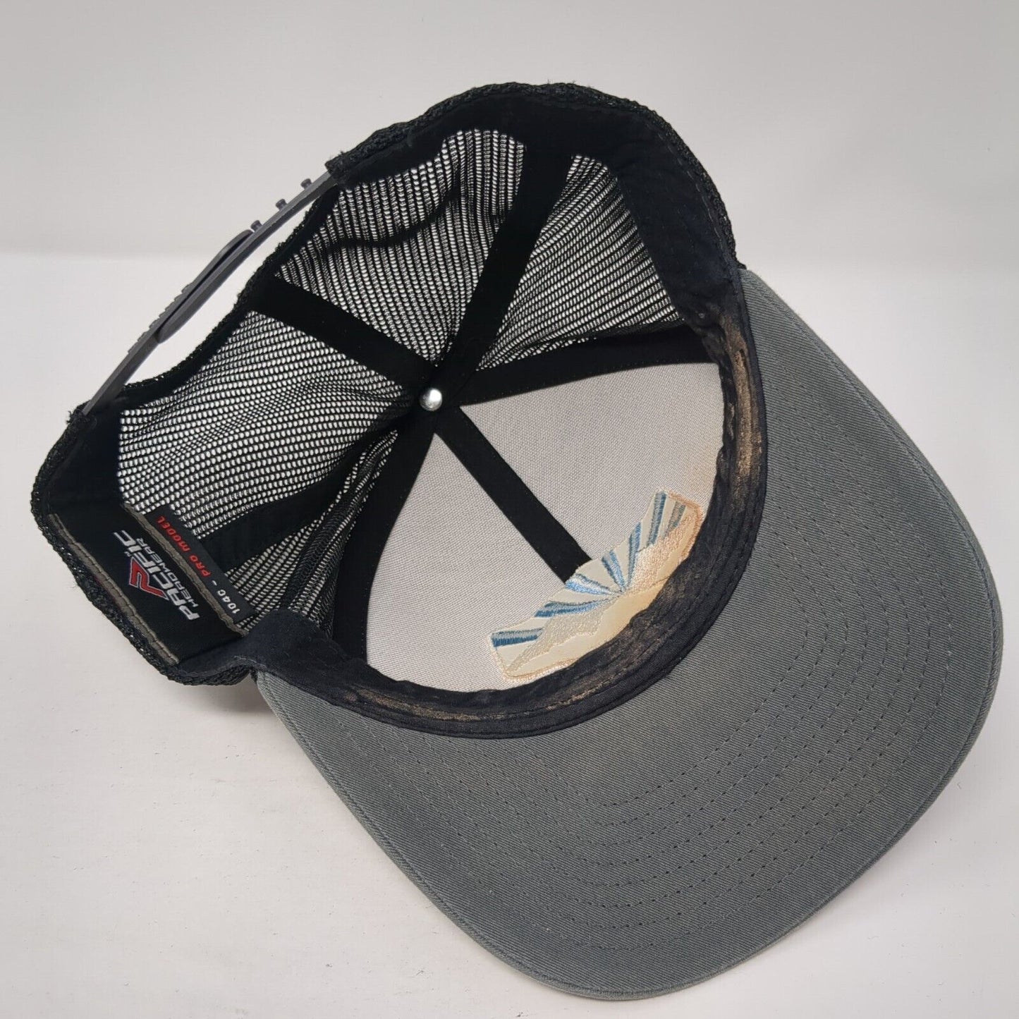 Pacific Headwear Snapback Trucker Hat Gray One Size Adjustable Mesh Back 6 Panel