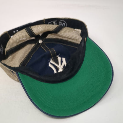 '47 New York Yankees MLB Blue One Size Trucker Hat Mesh Snapback Green Brim