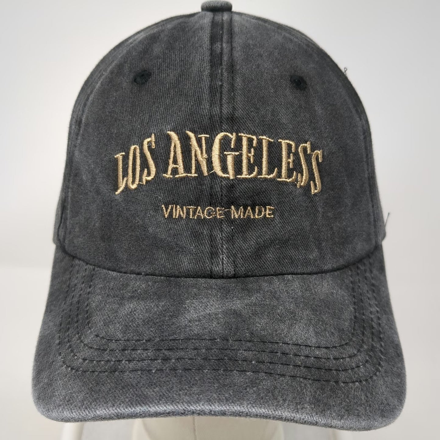 Linea Style Los Angeles Baseball Cap Gray Gold One Size Cotton Slideback Hat