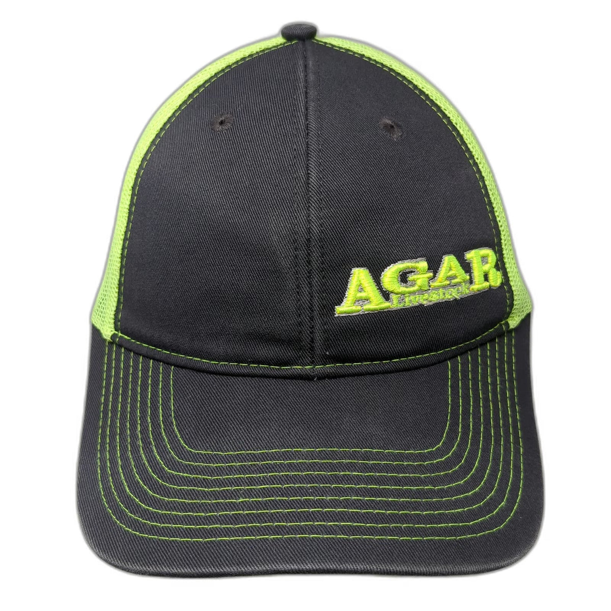Port Authority Trucker Hat Black Green One Size Mesh AGAR Livestock Logo Farm