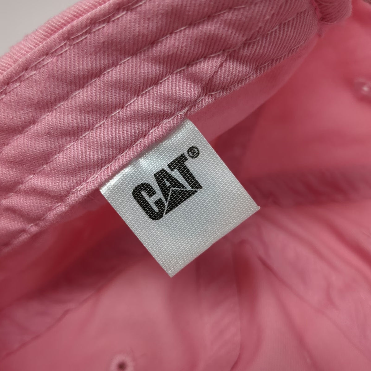 Caterpillar Baseball Cap Pink One Size Cursive Logo Adjustable Slideback Hat