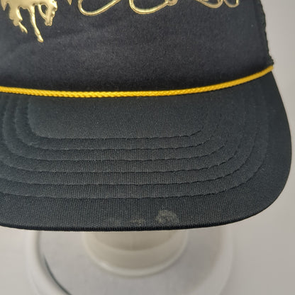 Wyoming Trucker Hat Black One Size Adjustable Mesh Back Rope Polyester