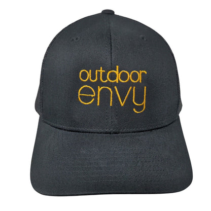 Outdoor Envy Snapback Trucker Hat Black One Size Mesh Back The Classics Yupoong