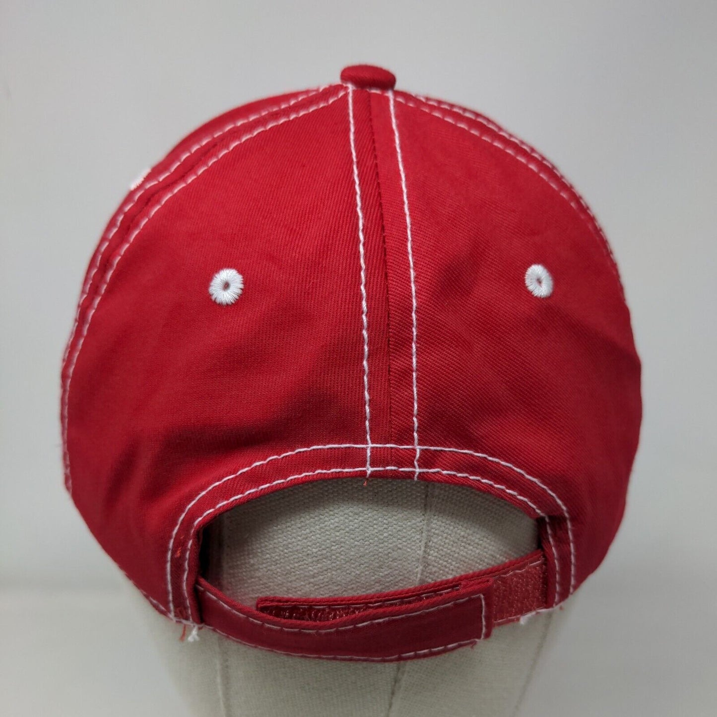 Unbranded Strapback Hat Red OSFM Solid Adjustable Vent Holes Blank