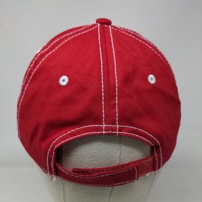 Unbranded Strapback Hat Red OSFM Solid Adjustable Vent Holes Blank