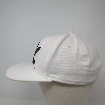Adidas Snapback Hat White One Size Adjustable Embroidered Trefoil 6 Panel