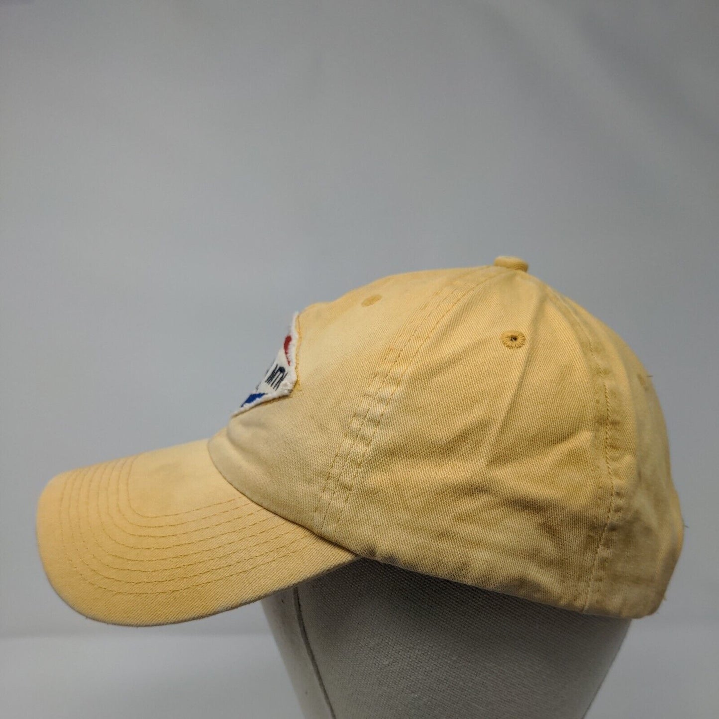 Brundage Mtn McCall ID Slideback Hat Yellow OSFA Adjustable Blue 84