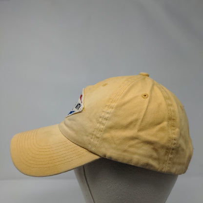 Brundage Mtn McCall ID Slideback Hat Yellow OSFA Adjustable Blue 84