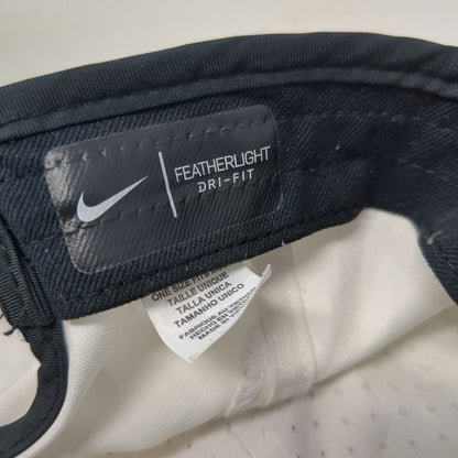 Nike Baseball Cap White One Size Featherlight Dri-Fit Strapback Running Hat