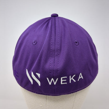 Weka Fitted Hat Purple M/L Embroidered Solid 6 Panel Outdoor OC Sports