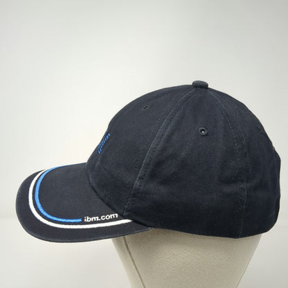 K-Products Baseball Cap Black Blue White IBM ITG Tree Slideback Hat Vintage