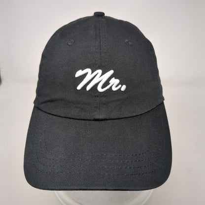 Mr. Slideback Hat Black OSFA Adjustable Embroidered Vented Holes Cotton