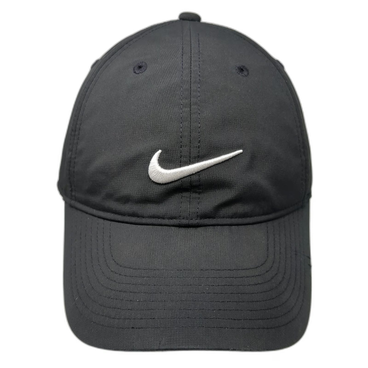 Nike Baseball Cap Black One Size Swoosh Logo Performance Adjustable Athletic Hat