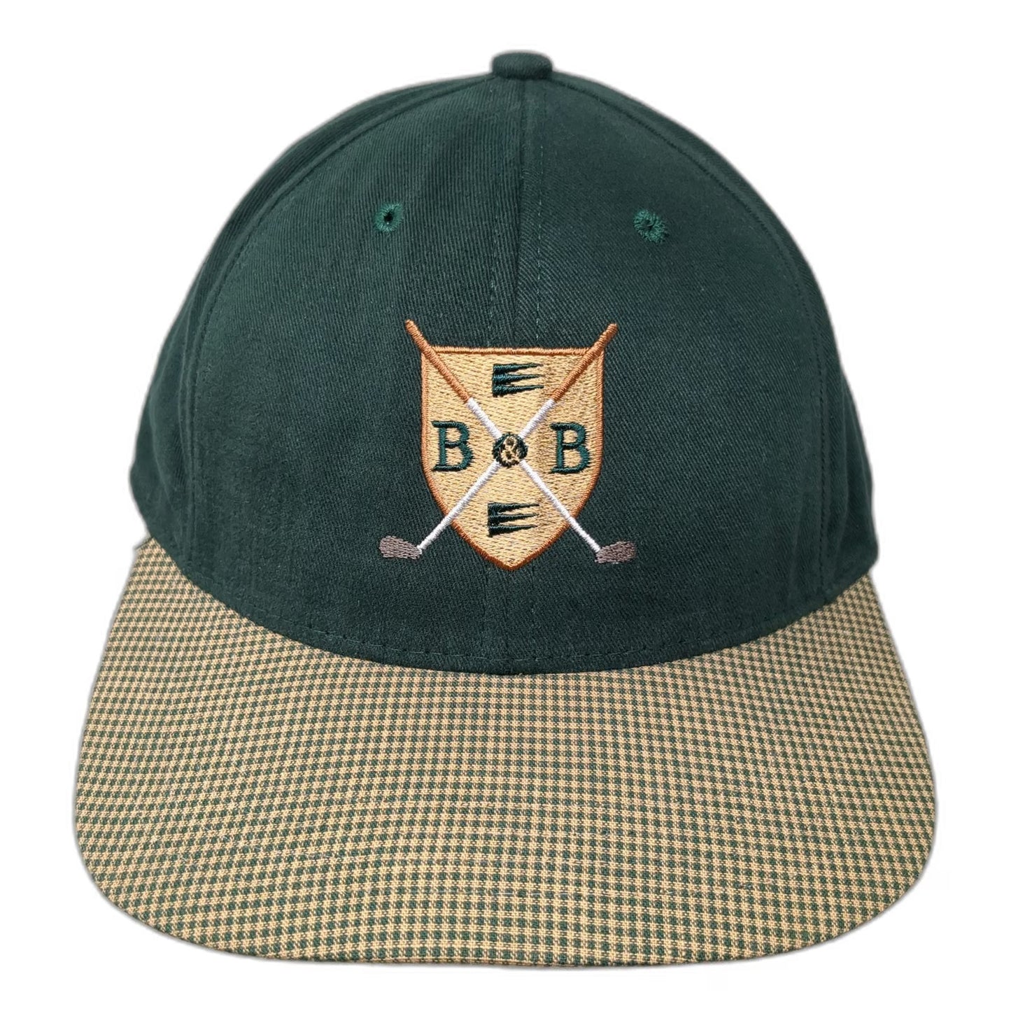 American Dry Goods Baseball Cap Green Vintage Golf Houndstooth Made in USA Hat