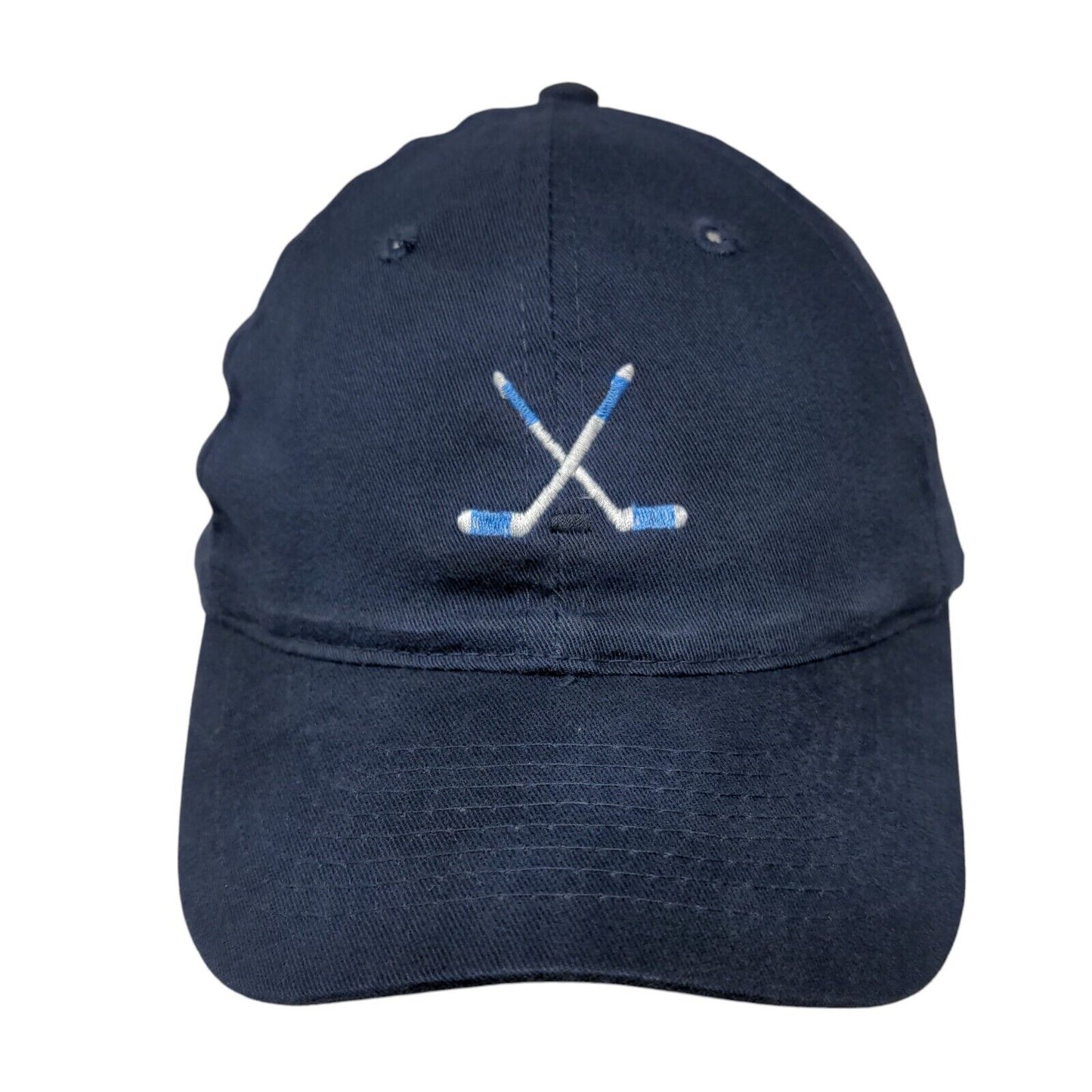 Ice Hockey Slideback Hat Blue OSFA Adjustable Embroidered 6 Panel Otto