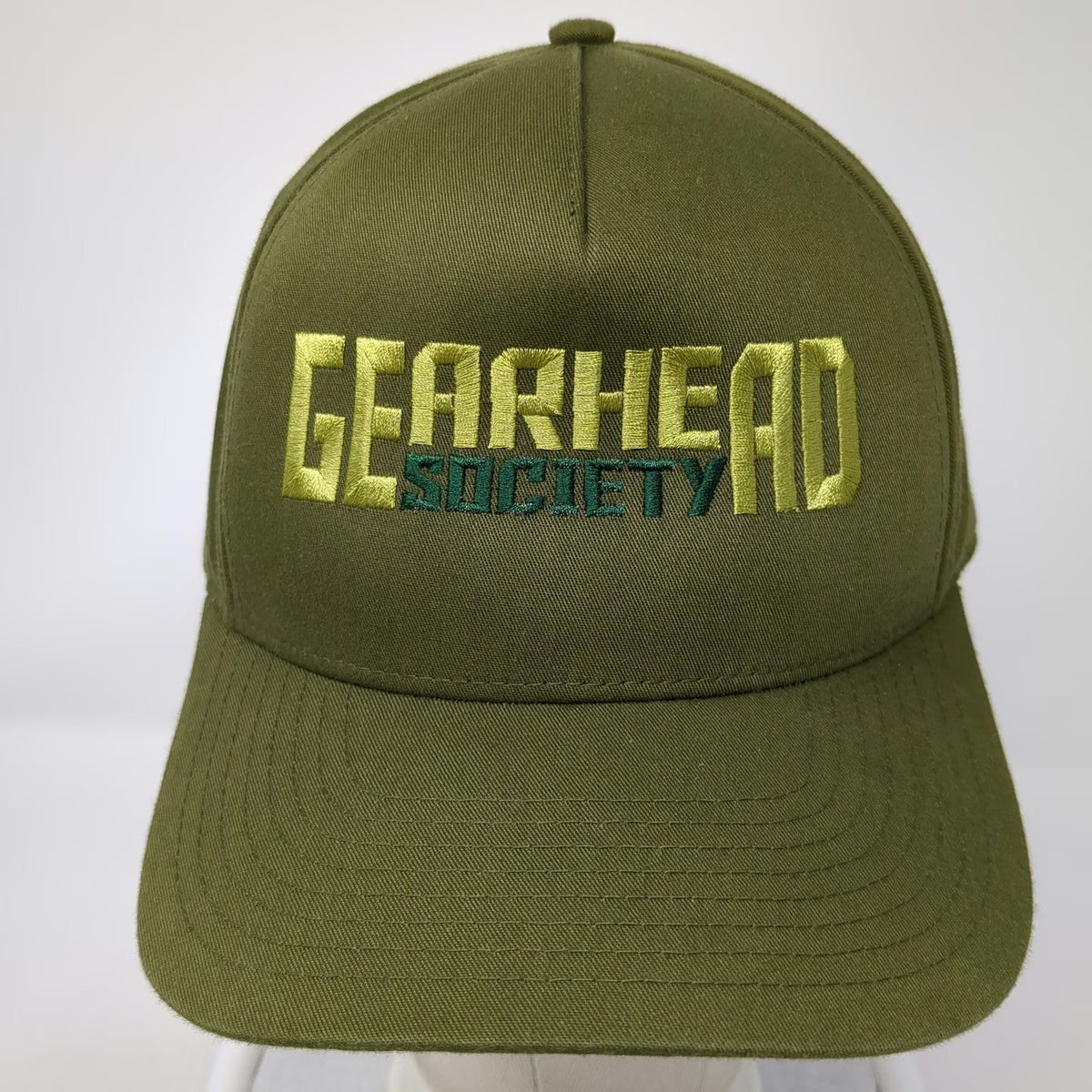 5 Panel Green One Size Gearhead Society Snapback Logo Car Culture Embroidery Hat
