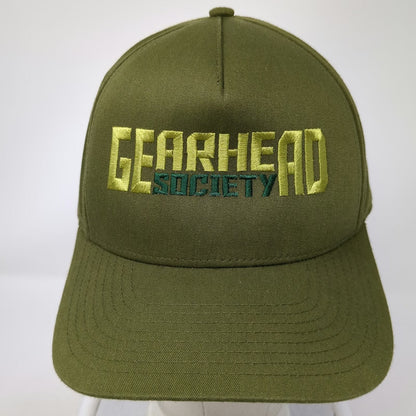 5 Panel Green One Size Gearhead Society Snapback Logo Car Culture Embroidery Hat