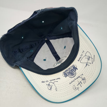 Seattle Mariners MLB Snapback Hat Blue OSFM 1995 AL West Champions Signatures