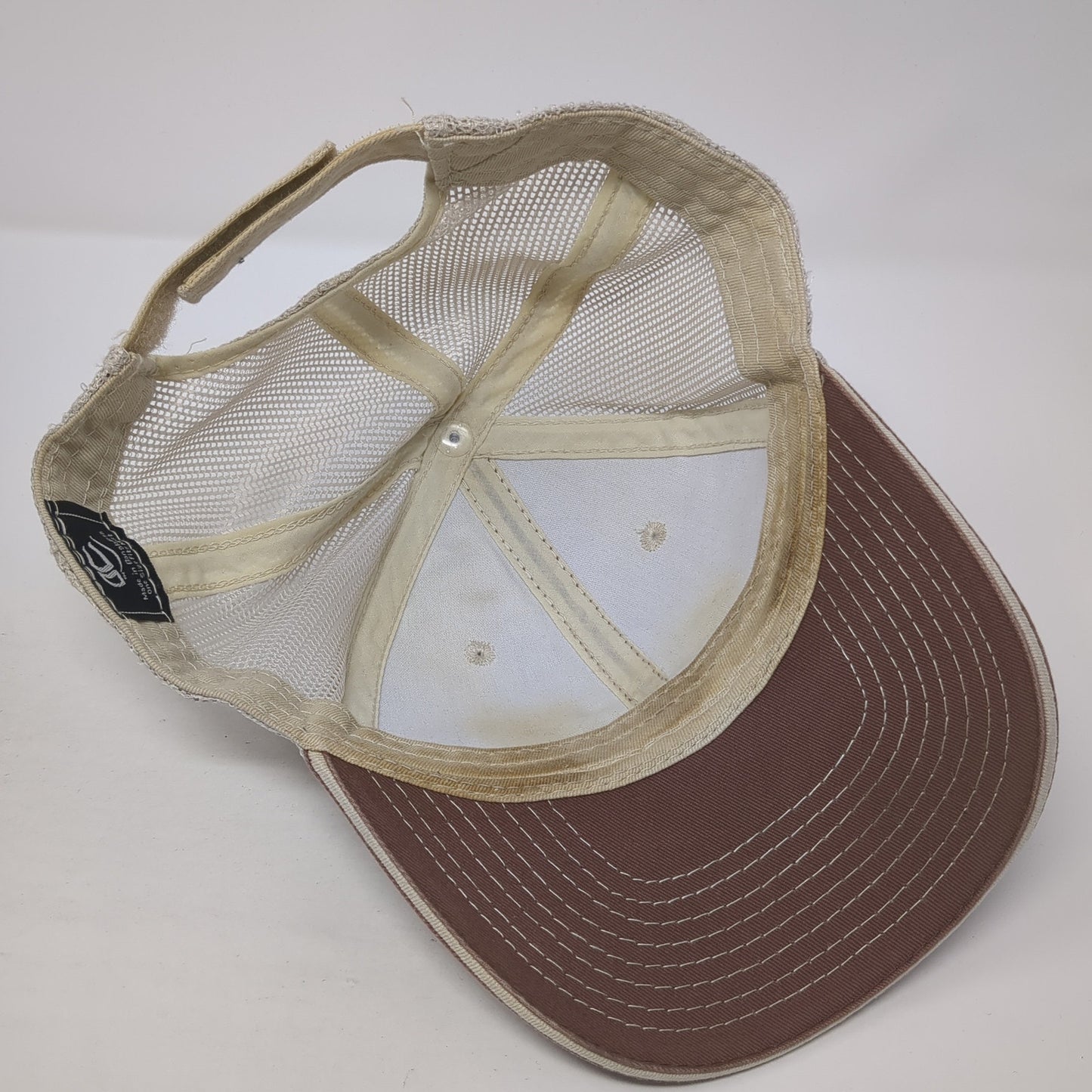 ABC Motors Strapback Trucker Hat Brown One Size Mesh Back Outdoor Cap