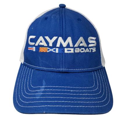 Caymas Boats Snapback Mesh Back Trucker Hat Blue One Size Cap America