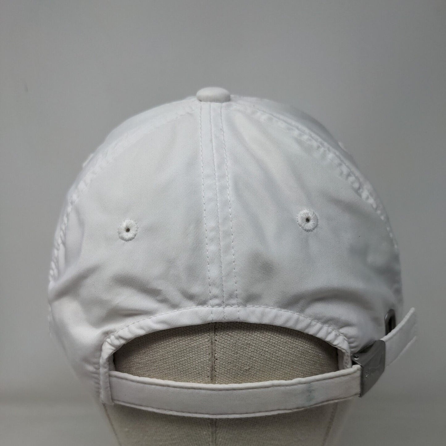 PUMA Slideback Hat White OSFA Adjustable Vented Holes 6 Panel Polyester