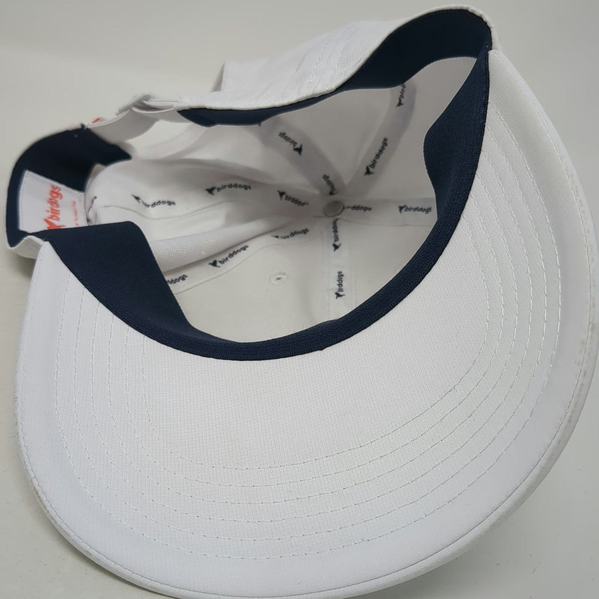 Birddogs Baseball Cap White One Size Performance Adjustable Slideback Hat
