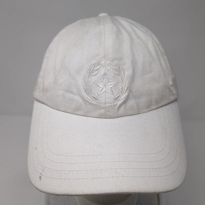 Wreath Star Strapback Hat White One Size Adjustable Embroidered 6 Panel Cotton