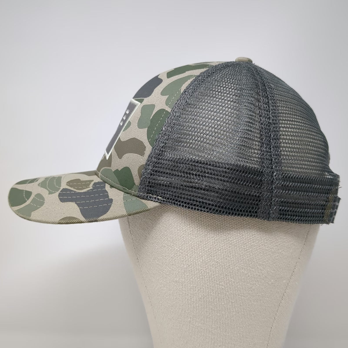 Free Fly Trucker Hat Green Gray Camo OSFM Mesh Snapback Patch Fishing Outdoor