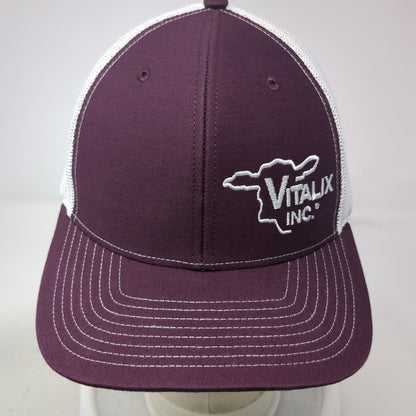 Richardson 112 Trucker Hat Red One Size Mesh Vitalix Inc Snapback Cow Logo