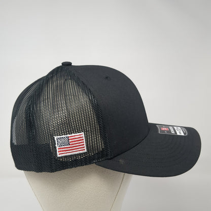 Idaho Leather Patch Snapback Trucker Hat Black One Size Mesh Back